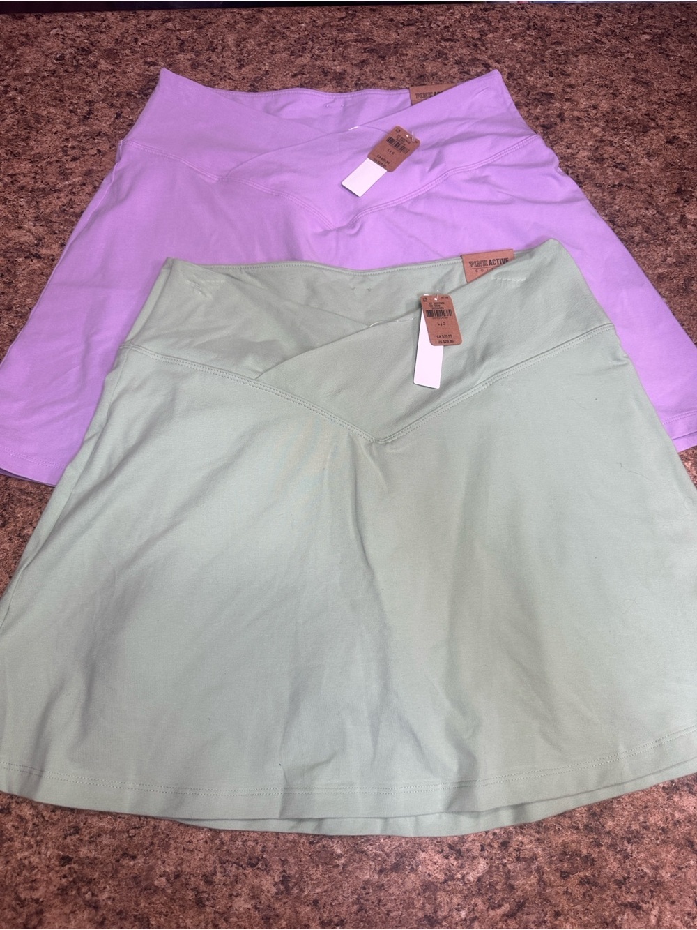 NWT Victoria Secret PINK Lavender OR Mint Women's Crossover V Skirt Skort Large